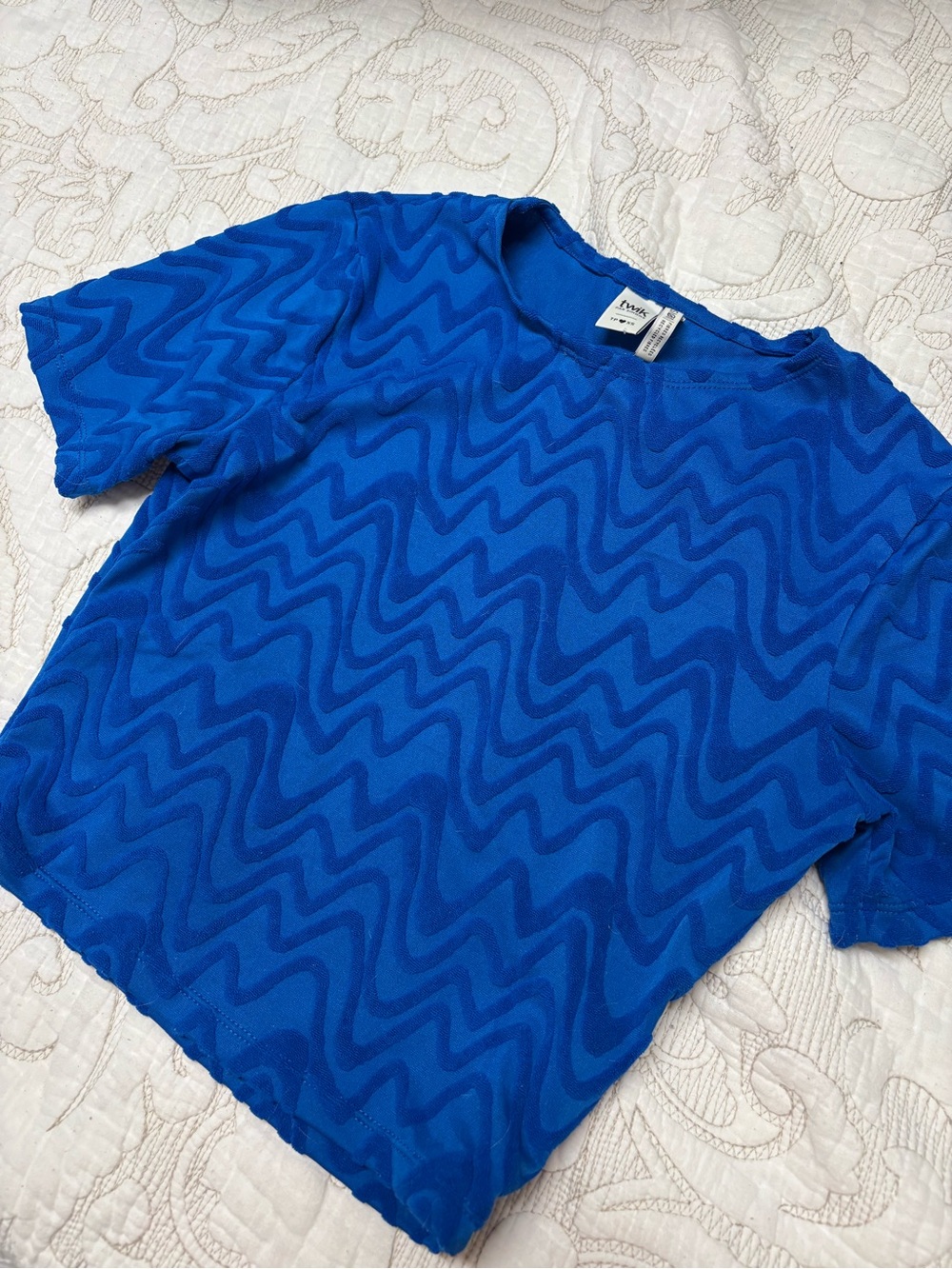 Simons Twik Royal Blue Wavy Texture Top